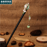 曲美思黑檀木簪流苏步摇发簪子女古风头饰盘发汉服配饰古装发钗挽发饰品 太华玉【木簪流苏】A10-302-6