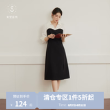 独束【束型系列】大码郁金裙双版型拼接连衣裙女新款显瘦气质裙子 常规梨形- M (尺码：1) 拍前和客服确认尺码