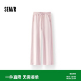 森马（Semir）发热抑菌抓绒抽绳分割宽松百搭阔腿裤女冬休闲裤109725127001
