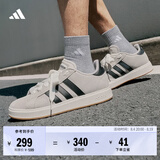 adidas「面包鞋」GRAND COURT BASE 00s休闲低帮板鞋男女阿迪达斯   奇迹矾土棕/黑色/汉玉白   42.5