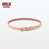 MUJI 鞣制皮革 可调节长度 细皮带 腰带 EHB27A4S 原色
