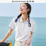 佐丹奴polo衫女夏季新款翻领上衣珠地布修身短袖POLO衫女05311399
