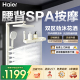 海尔（Haier）淋浴花洒套装 背喷按摩 精铜水路五功能增压喷枪淋浴器A10奶白色