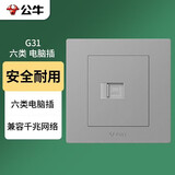 公牛（BULL）开关插座 一位电脑六类网线插座86型面板 G31T102B 星空灰
