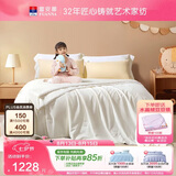 富安娜儿童100%蚕丝被子母被春秋被60s全棉二合一被 10斤230*229cm