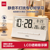 得力（deli）新款全自动智能电子时钟充电计时器闹钟起床神器家用儿童房床头钟开学升学必备学生推荐 【电池款】26新款透明屏幕闹钟-大号