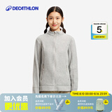 迪卡侬（DECATHLON）摇粒绒外套女抓绒衣保暖户外运动加厚秋冬冲锋衣内胆 全拉链-浅灰色 S 尺码偏大，建议选小一码