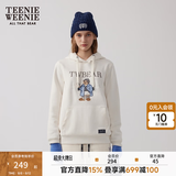 Teenie Weenie小熊秋冬装学院风蓝色T恤索罗娜加绒连帽卫衣套头衫 象牙白 S (160)