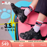 斐乐（FILA）猫爪4|老爹鞋男鞋女鞋夏季透气出片运动鞋增高休闲鞋网面情侣鞋 【女款】黑-BK 36.5