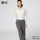 优衣库HEATTECH EXTRA WARM混纺圆领T恤/长袖女装9%羊绒478955 478955/30浅米色 M