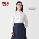 MUJI 女式汉麻水洗立领长袖衬衫衬衣外套26年春季女装 BC2R6A6S 白色 L （165/88A）
