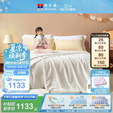 富安娜儿童100%蚕丝被子母被60s纯棉面料春秋被二合一被9斤203*229cm
