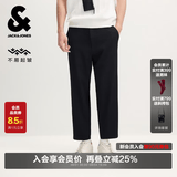 杰克·琼斯（JACK&JONES）男装26年夏季九分裤男士休闲裤垂感商务直筒裤子男薄款高级感 E40黑色 略宽松，卡码拍小 32 175
