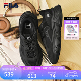 斐乐（FILA）火星1代|2代老爹鞋女鞋男鞋复古增高透气网面跑鞋通勤休闲鞋 黑-BK 36.5
