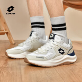 乐途（LOTTO）男鞋旅游鞋运动休闲鞋男士时尚老爹鞋男复古百搭轻便增高跑鞋男 米白/藏青8802 41 /255