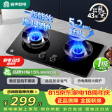 容声燃气灶天然气煤气灶双灶猛火家用5.2KW嵌入式台式灶具一级能效大火力JZT-RLB4T