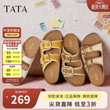他她（TATA）可露丽熊复古勃肯拖鞋女休闲厚底凉鞋7GN03 杏色 38