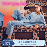 野兽派家居（tbh）三丽鸥Hello Kitty天丝棉家居服套装可外穿睡衣 长款 牛仔豹纹 M