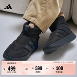 adidas ADIPUFF面包鞋防滑耐磨一脚蹬柔软中高帮休闲棉鞋阿迪达斯 黑色/碳黑/皇家蓝 (推荐选大半码)   44.5