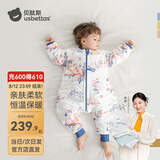 贝肽斯睡袋婴儿春秋季儿童分腿保暖防惊跳睡衣新生儿宝宝恒温睡袋防踢被 兔语冬季加厚-竹棉(0-15℃) L码 90-105cm(建议2-4岁）