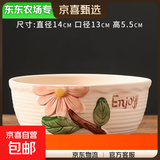 【东东农场专供】绿植盆栽大口径多肉陶瓷素烧透气粗陶手绘小花盆 SJH拼盘组合3个-璀璨花朵 【看图标注】