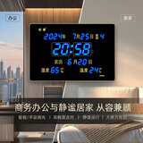 虹泰（HoTai）led数码电子挂钟万年历客厅 创意日历表温湿度钟 3958C蓝光 
