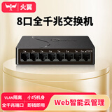 火翼8口千兆交换机 云网管监控网络网线分线器 网线网络分线器分流器
