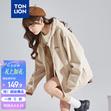 唐狮（TonLion）2026春季新款针织外套女休闲卫衣开衫连帽上衣