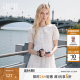 Teenie Weenie小熊夏装公主裙连衣裙法式优雅可爱娃娃裙女白色裙子 白色 S (160)
