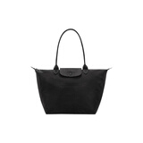 珑骧（LONGCHAMP）女包大号长柄尼龙折叠单肩包托特包饺子包生日礼物送女友黑色
