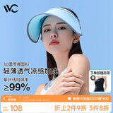 VVC遮阳帽夏季男女户外骑行太阳帽女神帽遮脸防紫外线防晒帽 【经典款】蓝色 可调节