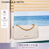 CHARLES&KEITH质感菱格链条小方钱包女包包女包生日七夕礼物送女友CK6-10680924 Cream奶白色 XS