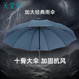 天堂伞 加大雨伞三折 经典格纹商务伞10骨大雨伞男女 摩尔蓝