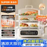 苏泊尔（SUPOR）电蒸锅25L大容量家用多功能三层电蒸箱澎湃速蒸透明可视蒸锅蒸鱼蒸屉蒸笼ZN32FC895