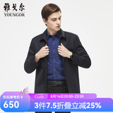 雅戈尔（YOUNGOR）单夹克男翻领单茄克时尚商务休闲男士上衣外套 VJJK429964FQA藏青色 3XL 190/108A