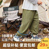 嘟嘟家宝宝裤子秋季儿童休闲裤宽松男童工装裤秋款女童长裤 军绿色 130