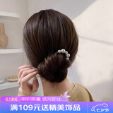 向晚发簪U型珍珠发簪女简约簪子丸子头盘发神器簪子发钗七夕礼物女