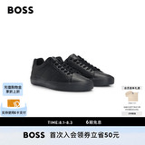雨果博斯BOSS【礼物】【经典款 】男士混合人造皮革运动鞋 005-黑色 41