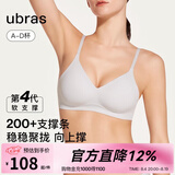 ubras【虞书欣同款】夹心软支撑小胸聚拢光面无痕内衣女无钢圈文胸罩 椰青灰色 S + 70C/70D