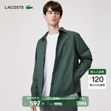 LACOSTE法国鳄鱼男装秋冬休闲时尚纯色长袖翻领衬衫式外套|CH4613 5HX/花园绿 42 (185)