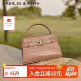 CHARLES&KEITH鳄鱼纹手提包斜挎婚包包女包生日礼物送女友CK2-50270880-1