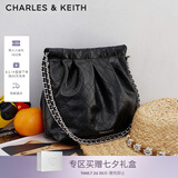 CHARLES&KEITH链条单肩腋下托特包流浪包包女包生日七夕礼物送女友CK2-20671559 Noir黑色 M