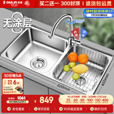 欧琳（OULIN）厨房水槽双槽洗菜盆双槽0涂层SUS304不锈钢加厚洗碗槽左右任选