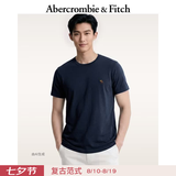 Abercrombie & Fitch经典小麋鹿图案情侣柔软纯棉短袖T恤上衣26春夏男装124-6014 海军蓝 L (180/108A)