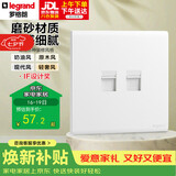 罗格朗（LEGRAND）开关插座 简悦系列陶瓷白色 86型 二位电脑插网络插座（超五类）