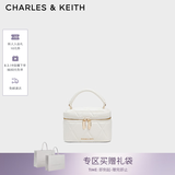 CHARLES&KEITH菱格链条手提斜挎小方包盒子包包女包七夕礼物送女友CK2-80782534 Cream奶白色 小包
