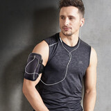 纽埃尔手机臂包轻薄透气户外运动臂袋男女手腕包健身骑行绑带臂套 小蛮腰臂包【灰色】