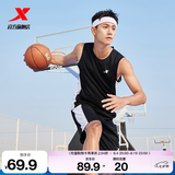 特步（XTEP）【国潮】男装速干篮球套装背心短裤夏季运动两件比赛训练套吸 黑 M/170
