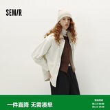 森马（Semir）森柔牛仔|牛仔外套女中长款灯芯绒翻领秋季落肩宽松103524109001