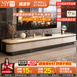 牧影岩板茶几客厅家用意式轻奢高级感2026新款大理石大储物茶几电视柜 电视柜【大理石台面+托底无痕四抽屉】220*40*40cm 【MDF环保板材 支持定制台面】松木/米布纹抽随机